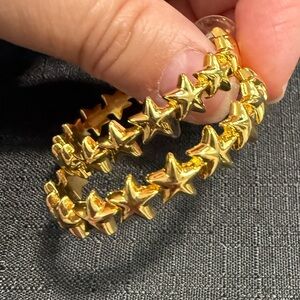 NEW Nordstrom Gold Star Hoop Earrings